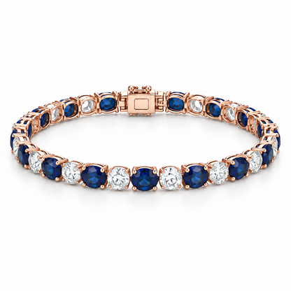 [metal:rose-gold] Noelle Sapphire Tennis Bracelet — front — Rose gold colour preview [catalog-v4]