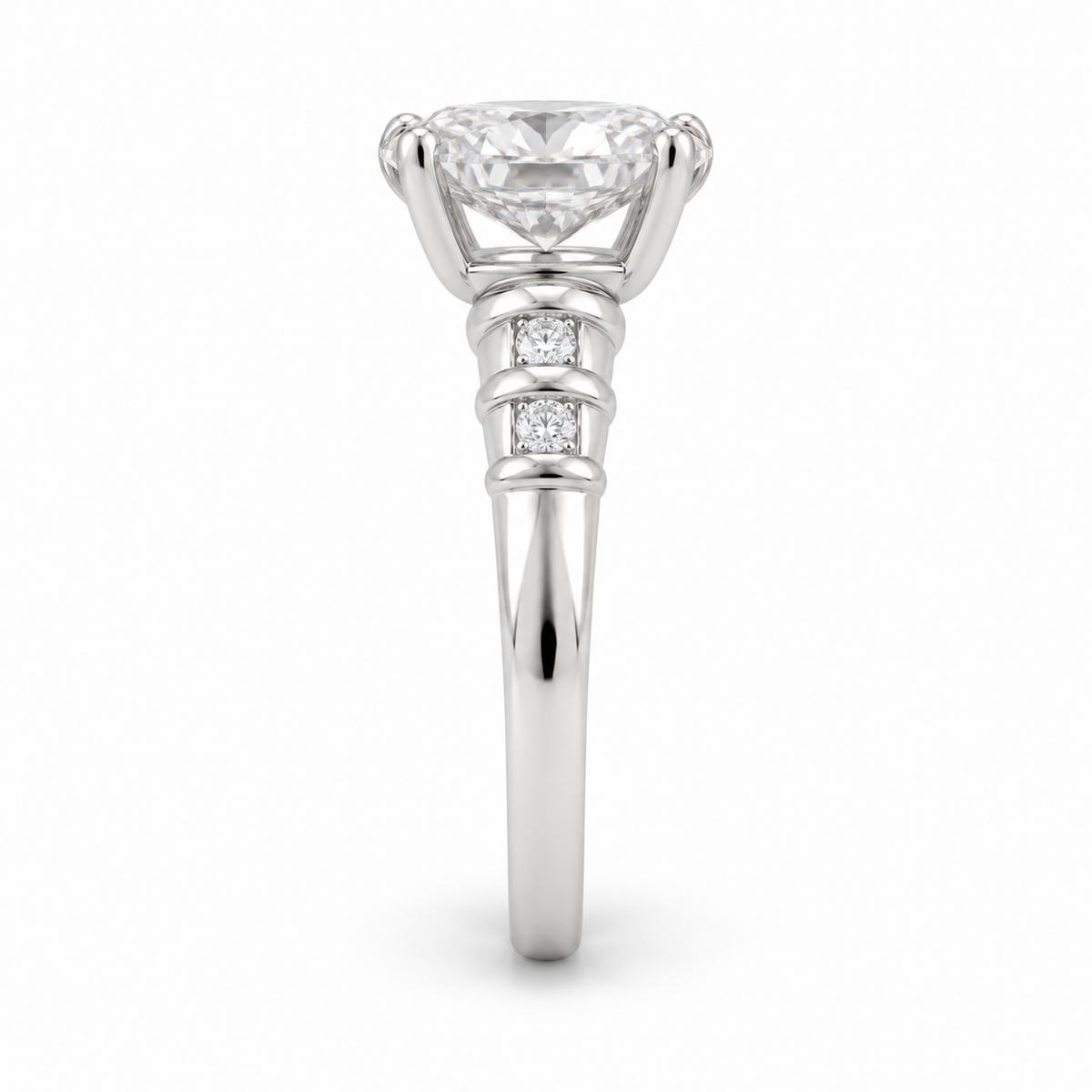 [metal:white-gold] Nolene Shutter Pave Setting — edge-profile — Same design shown edge profile [catalog-v4]