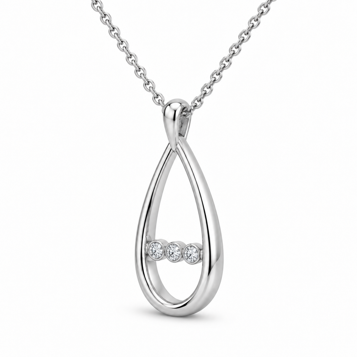[metal:white-gold] Nymelle Raindrop Bridge Necklace — three-quarter — Same design shown three quarter [catalog-v4]