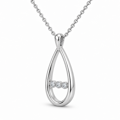 [metal:white-gold] Nymelle Raindrop Bridge Necklace — three-quarter — Same design shown three quarter [catalog-v4]
