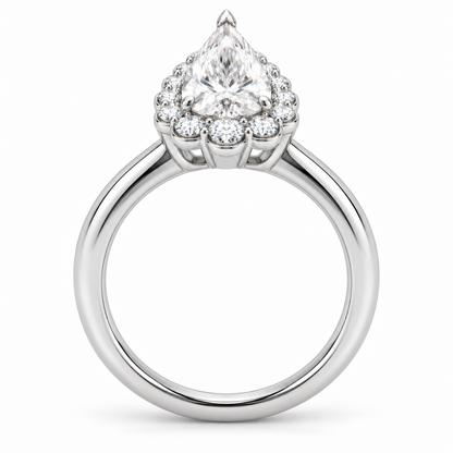 [metal:white-gold] Odessa Petal-Crown Halo Setting — top — Original setting design illustration [catalog-v4]