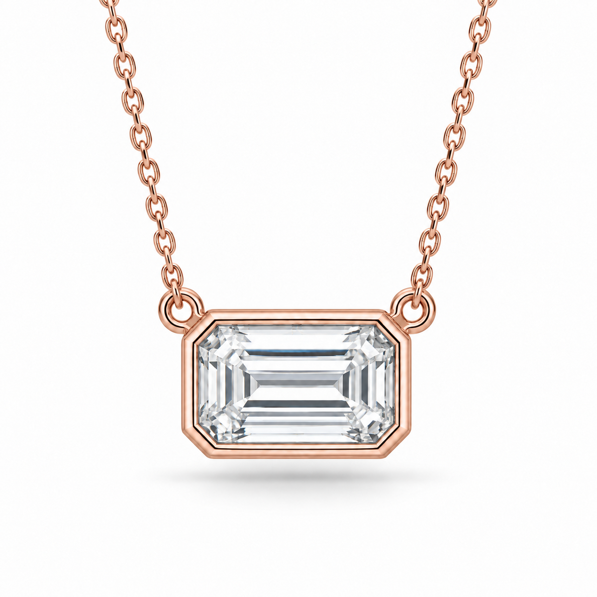 [metal:rose-gold] Odette Emerald Pendant — front — Rose gold colour preview [catalog-v4]