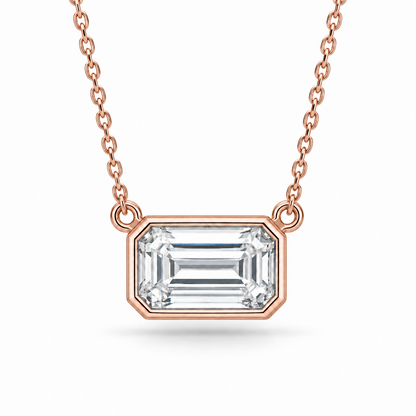 [metal:rose-gold] Odette Emerald Pendant — front — Rose gold colour preview [catalog-v4]