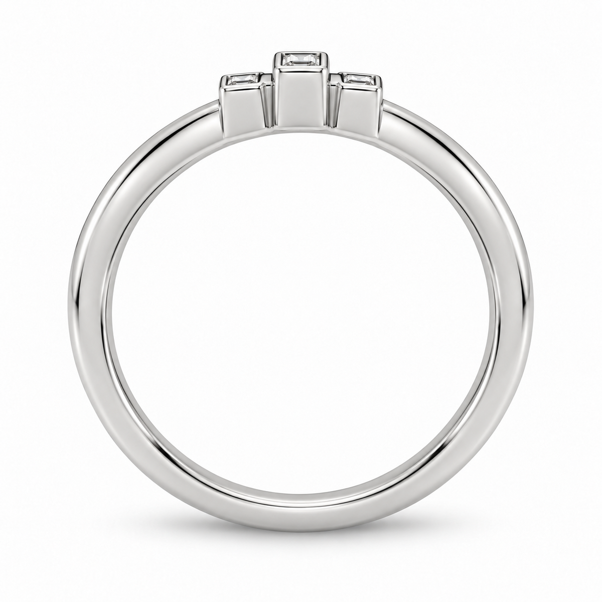 [metal:white-gold] Olivienne Baguette Crown Band — circular — Same design shown circular [catalog-v4]