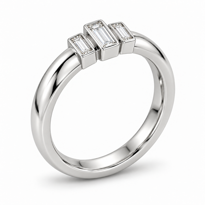 [metal:white-gold] Olivienne Baguette Crown Band — oblique — Same design shown oblique [catalog-v4]
