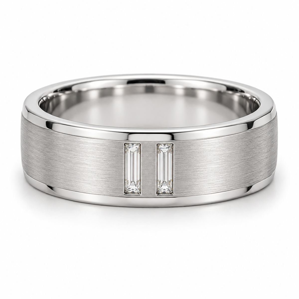 [metal:white-gold] Olivier Twin Baguette Band — front — Olivier Twin Baguette Band front design illustration [catalog-v4]