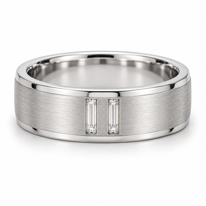 [metal:white-gold] Olivier Twin Baguette Band — front — Olivier Twin Baguette Band front design illustration [catalog-v4]
