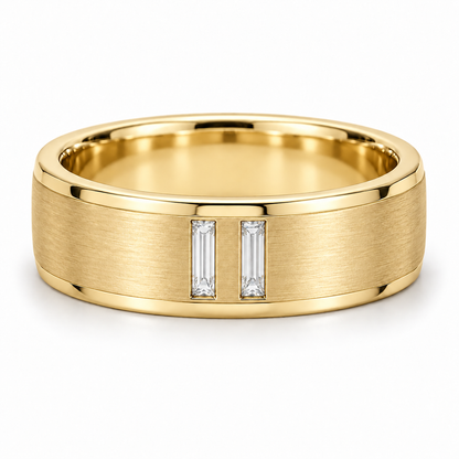 [metal:yellow-gold] Olivier Twin Baguette Band — front — Olivier Twin Baguette Band front design illustration [catalog-v4]