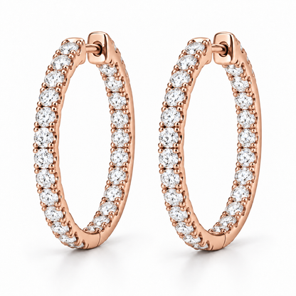 [metal:rose-gold] Ondine Pavé Hoops — front — Rose gold colour preview [catalog-v4]