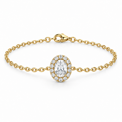 [metal:yellow-gold] Ophelia Halo Bracelet — front — Yellow gold colour preview [catalog-v4]