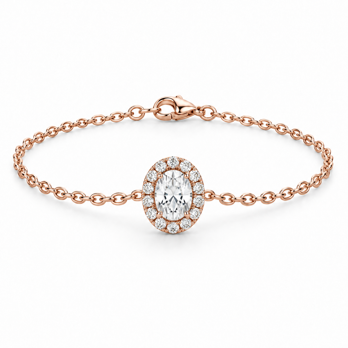 [metal:rose-gold] Ophelia Halo Bracelet — front — Rose gold colour preview [catalog-v4]