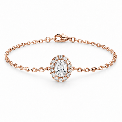 [metal:rose-gold] Ophelia Halo Bracelet — front — Rose gold colour preview [catalog-v4]