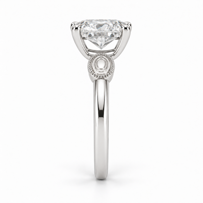 [metal:white-gold] Ophira Cartouche Solitaire Setting — edge-profile — Same design shown edge profile [catalog-v4]