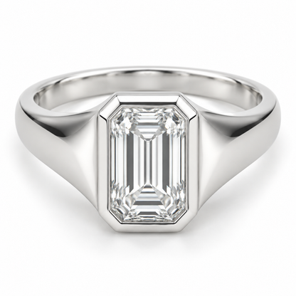 [metal:white-gold] Oriana Tapered Bezel Setting — front — Oriana Tapered Bezel Setting front design illustration [catalog-v4]