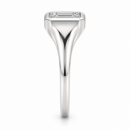 [metal:white-gold] Oriana Tapered Bezel Setting — side-profile — Oriana Tapered Bezel Setting side-profile design illustration [catalog-v4]