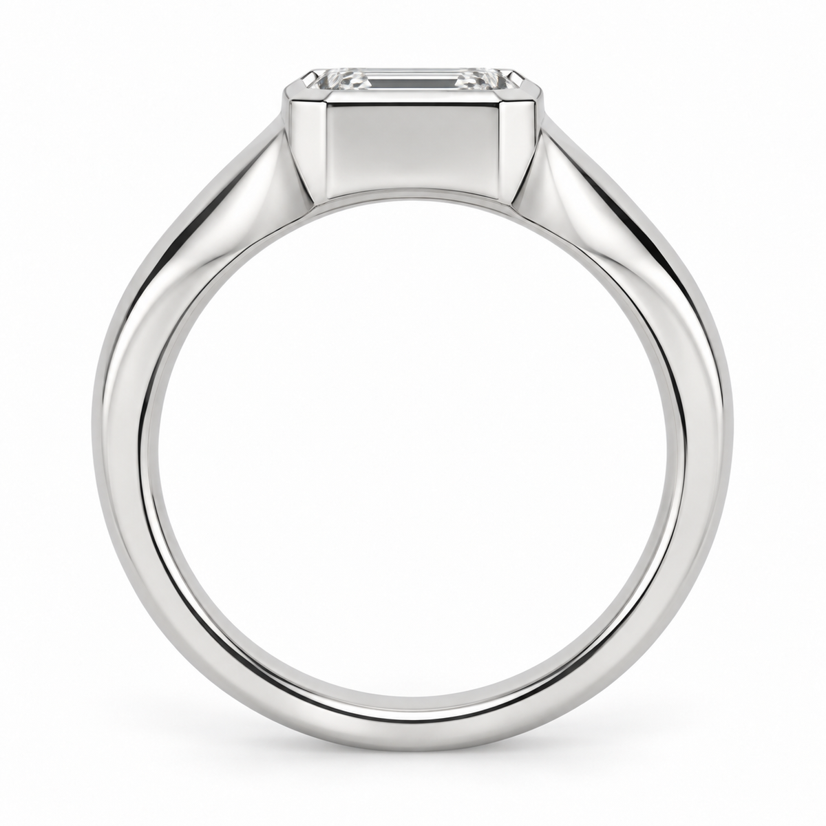 [metal:white-gold] Oriana Tapered Bezel Setting — top — Oriana Tapered Bezel Setting top design illustration [catalog-v4]