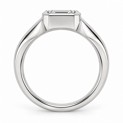 [metal:white-gold] Oriana Tapered Bezel Setting — top — Oriana Tapered Bezel Setting top design illustration [catalog-v4]