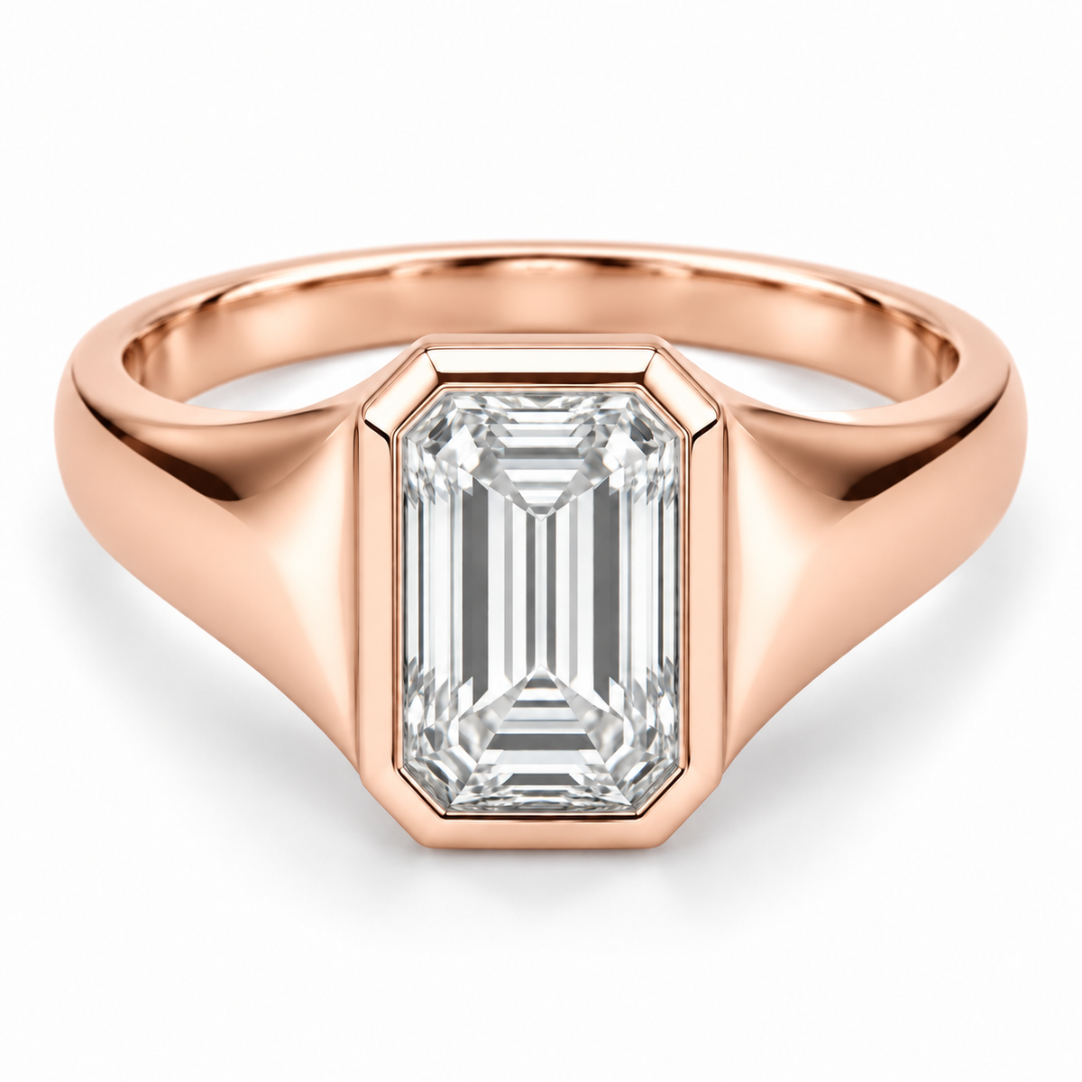 [metal:rose-gold] Oriana Tapered Bezel Setting — front — Oriana Tapered Bezel Setting front design illustration [catalog-v4]
