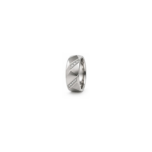 [metal:white-gold] Orion Geometric Diamond Band — white gold hero — illustrative catalogue render