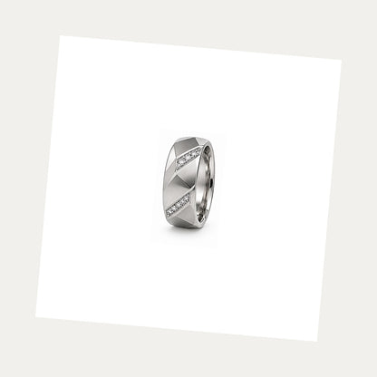 [metal:white-gold] Orion Geometric Diamond Band — white gold alternate — illustrative catalogue render