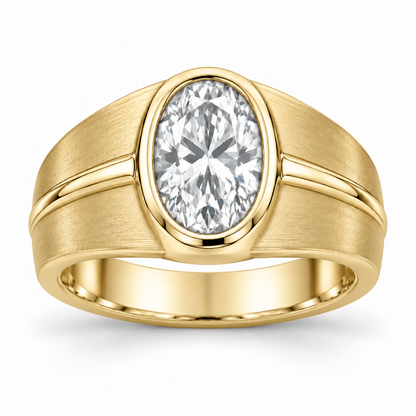 [metal:yellow-gold] Osric Oval Crest Setting — front — Original setting design illustration [catalog-v4]