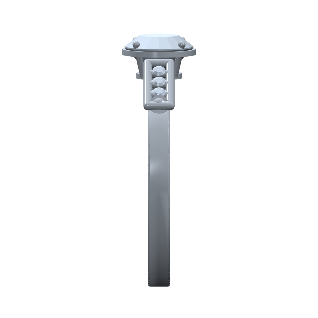 [metal:white-gold] pj quenelle bar link setting — side CAD view — illustrative design [catalog-v4]
