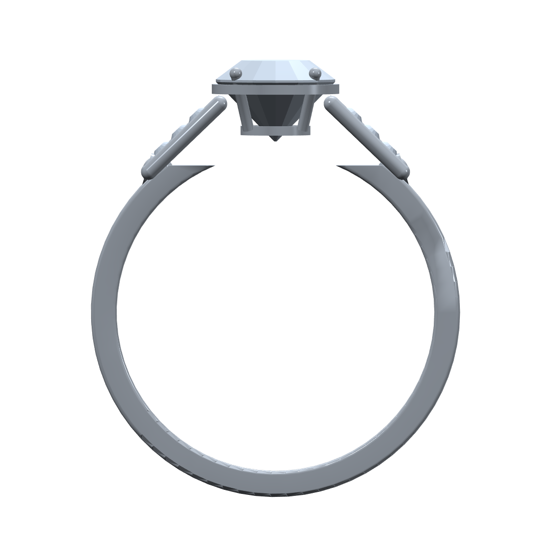 [metal:white-gold] pj quenelle bar link setting — circular CAD view — illustrative design [catalog-v4]