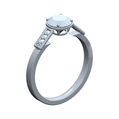 [metal:white-gold] pj quenelle bar link setting — angle CAD view — illustrative design [catalog-v4]