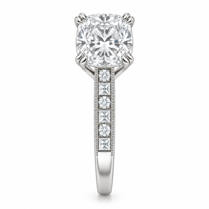 [metal:white-gold] Ravelle Milgrain-Channel Setting — side-profile — Original setting design illustration [catalog-v4]