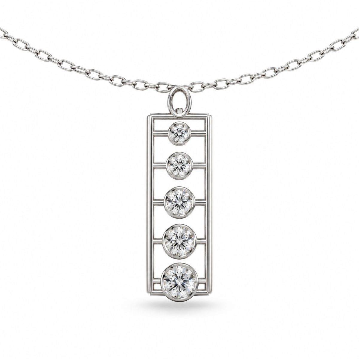 [metal:white-gold] pj rhoswen cascade ladder necklace — front — illustrative design [catalog-v4]
