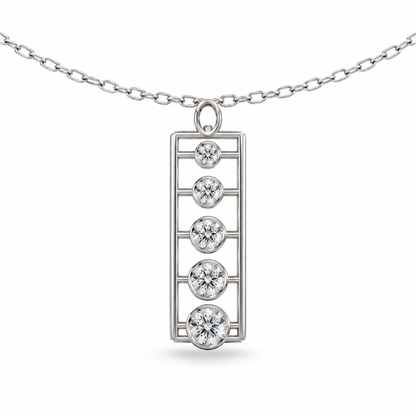 [metal:white-gold] pj rhoswen cascade ladder necklace — front — illustrative design [catalog-v4]