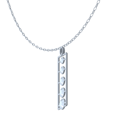 [metal:white-gold] pj rhoswen cascade ladder necklace — side CAD view — illustrative design [catalog-v4]