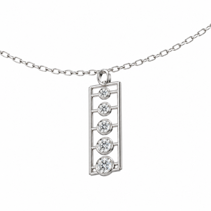 [metal:white-gold] Rhoswen Cascade Ladder Pendant — 02-three-quarter — illustrative design [catalog-v4]; any chain shown is an optional styling accessory