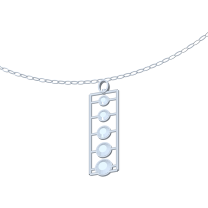 [metal:white-gold] pj rhoswen cascade ladder necklace — angle CAD view — illustrative design [catalog-v4]