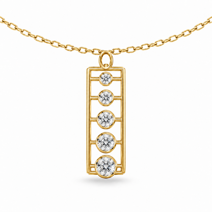 [metal:yellow-gold] Rhoswen Cascade Ladder Pendant — 04-yellow-gold — illustrative design [catalog-v4]; any chain shown is an optional styling accessory
