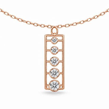 [metal:rose-gold] Rhoswen Cascade Ladder Pendant — 05-rose-gold — illustrative design [catalog-v4]; any chain shown is an optional styling accessory