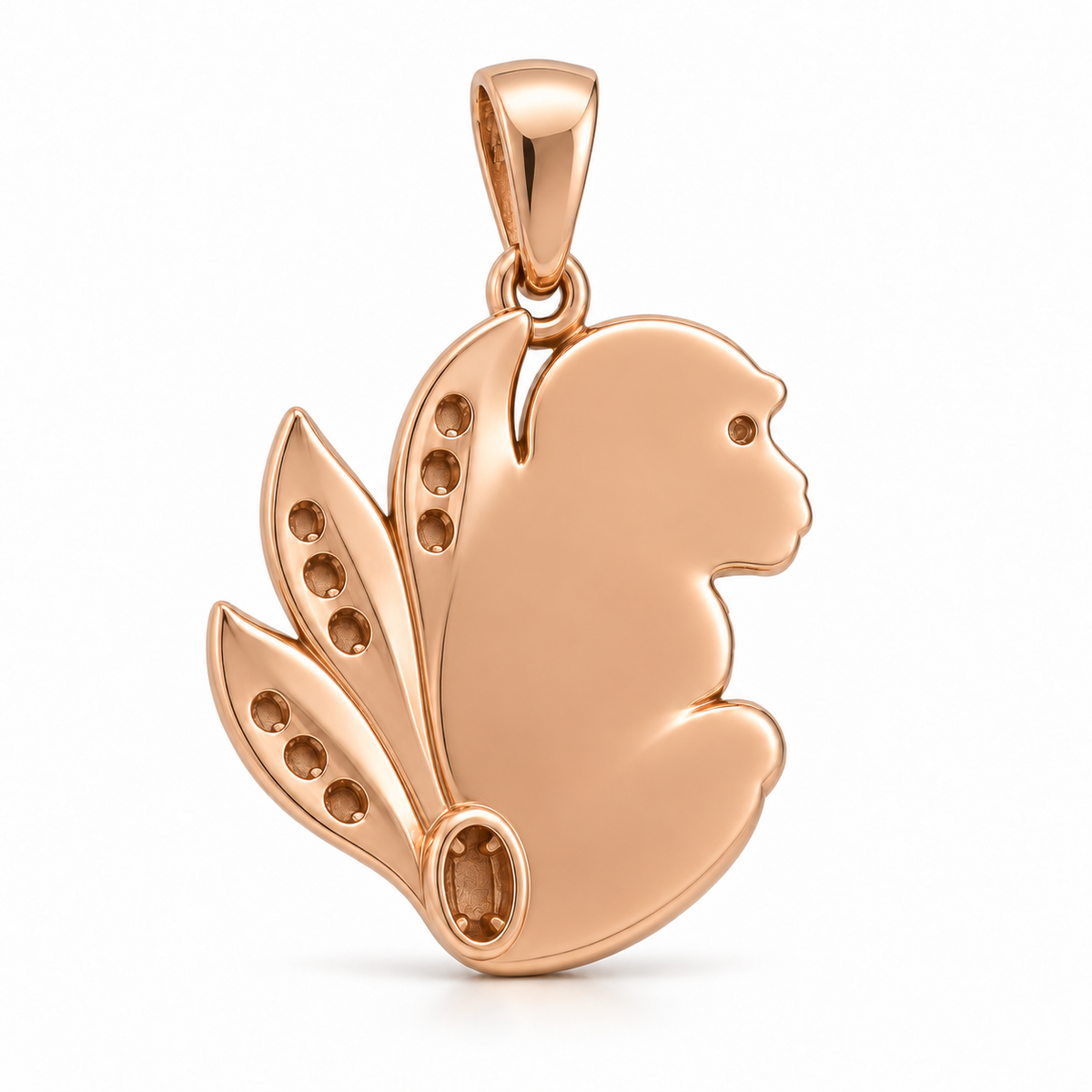 Rimba Macaque Pendant — plain reverse — [metal:all] — Model styling:19-inch (48.3 cm) chain; pendant sold separately
