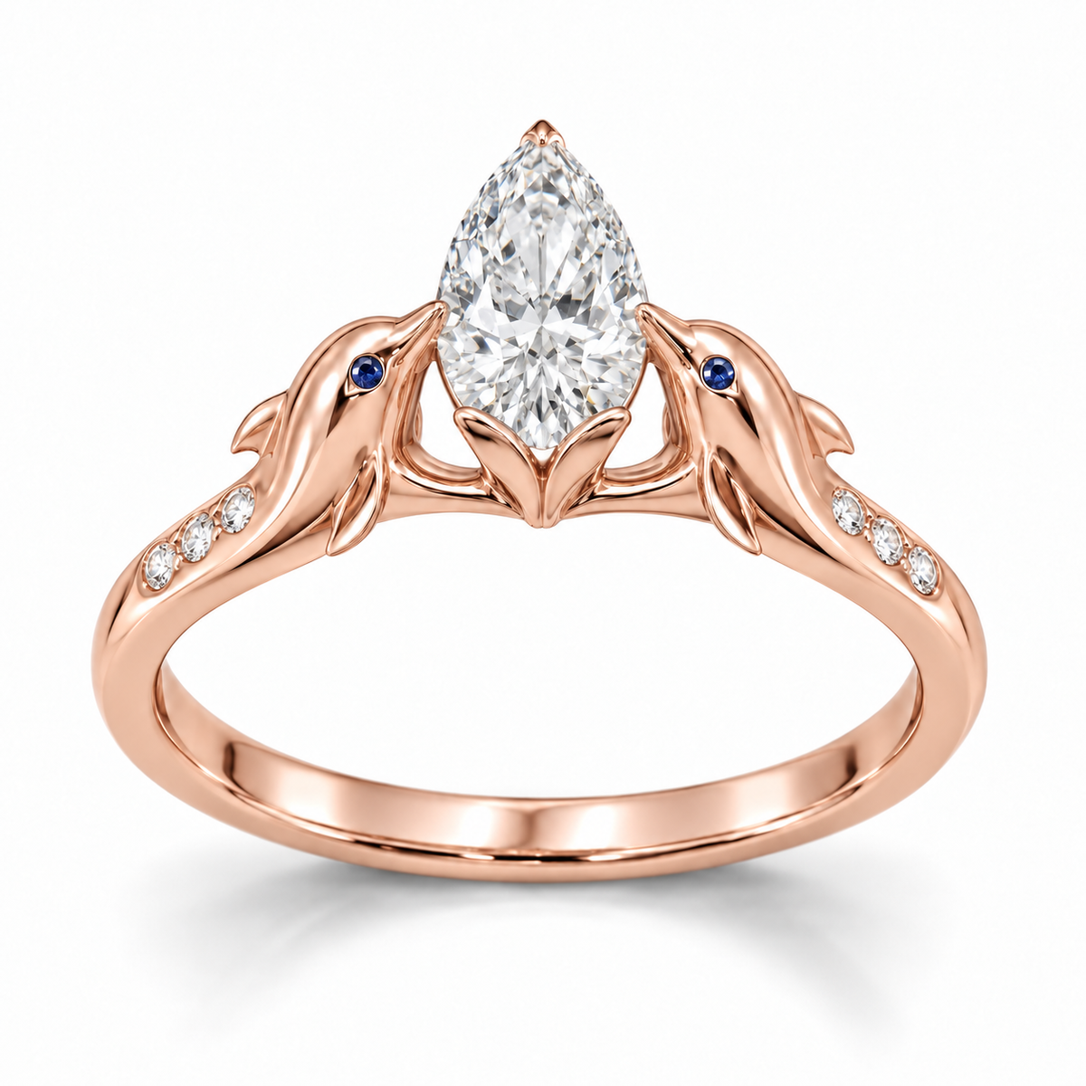 Rivelle Dolphin Setting — hero — [metal:rose-gold]
