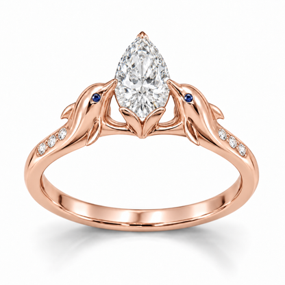 Rivelle Dolphin Setting — hero — [metal:rose-gold]