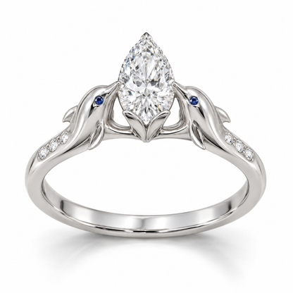 Rivelle Dolphin Setting — hero — [metal:white-gold]