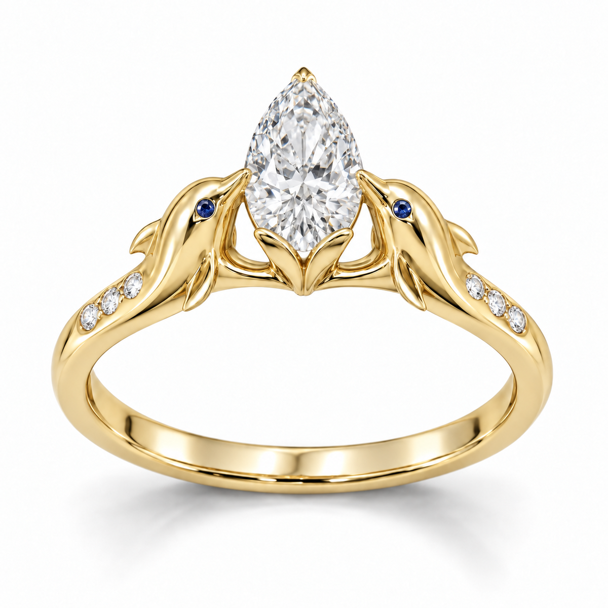 Rivelle Dolphin Setting — hero — [metal:yellow-gold]