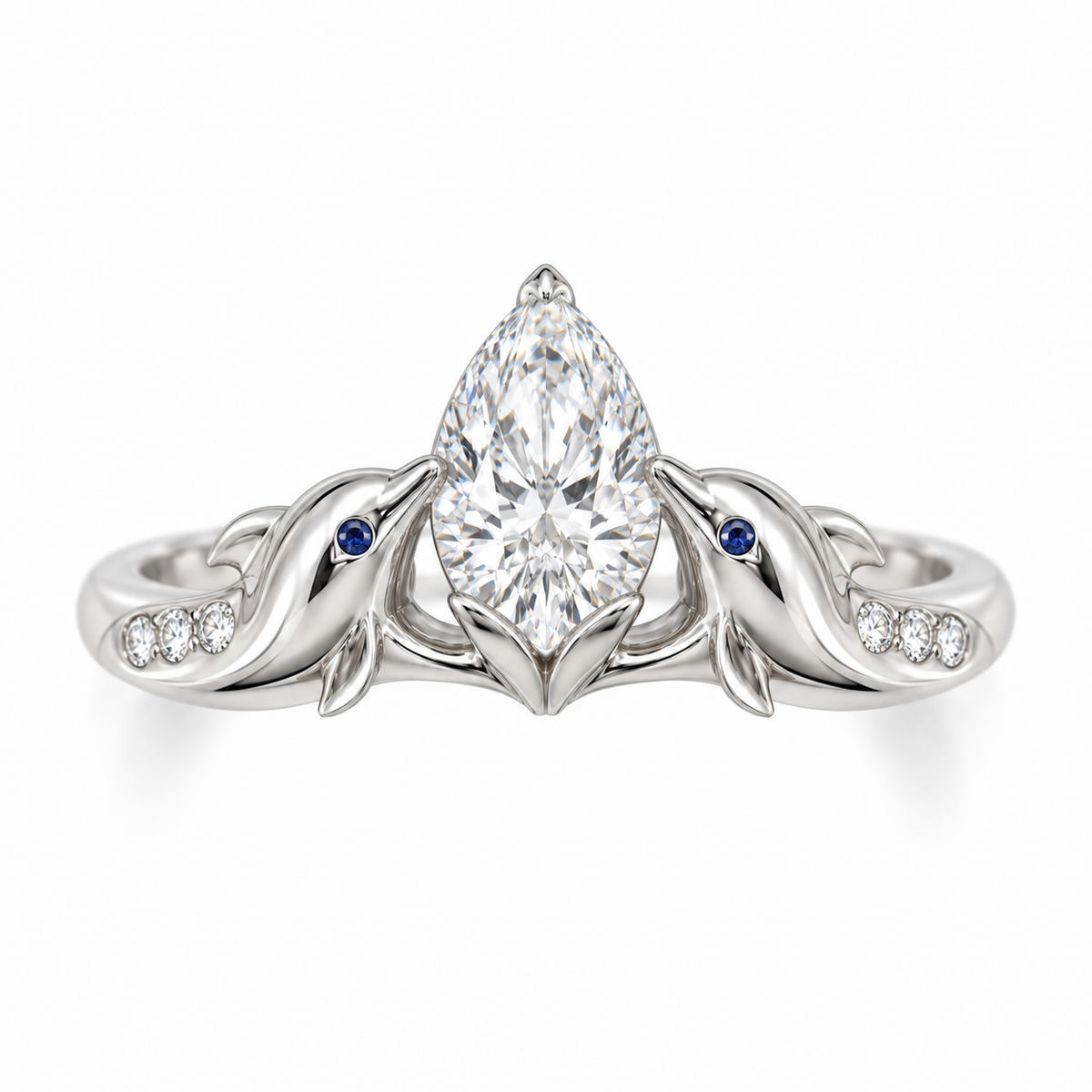 Rivelle Dolphin Setting — top view — [metal:all]