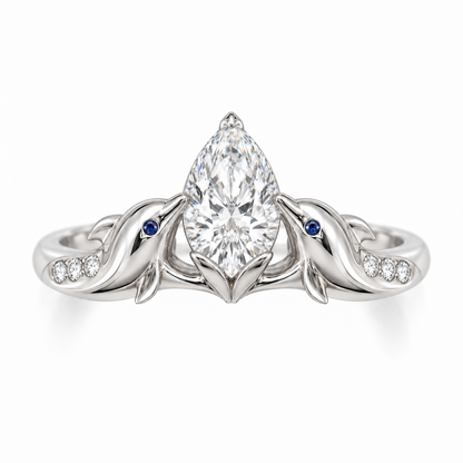 Rivelle Dolphin Setting — top view — [metal:all]
