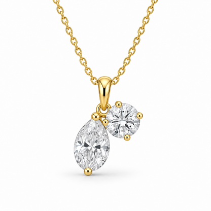 [metal:yellow-gold] Rosamund Toi et Moi Necklace — front — Yellow gold colour preview [catalog-v4]