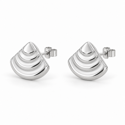 [metal:white-gold] Rovelle Stepped Shell Studs — three-quarter — Same design shown three quarter [catalog-v4]
