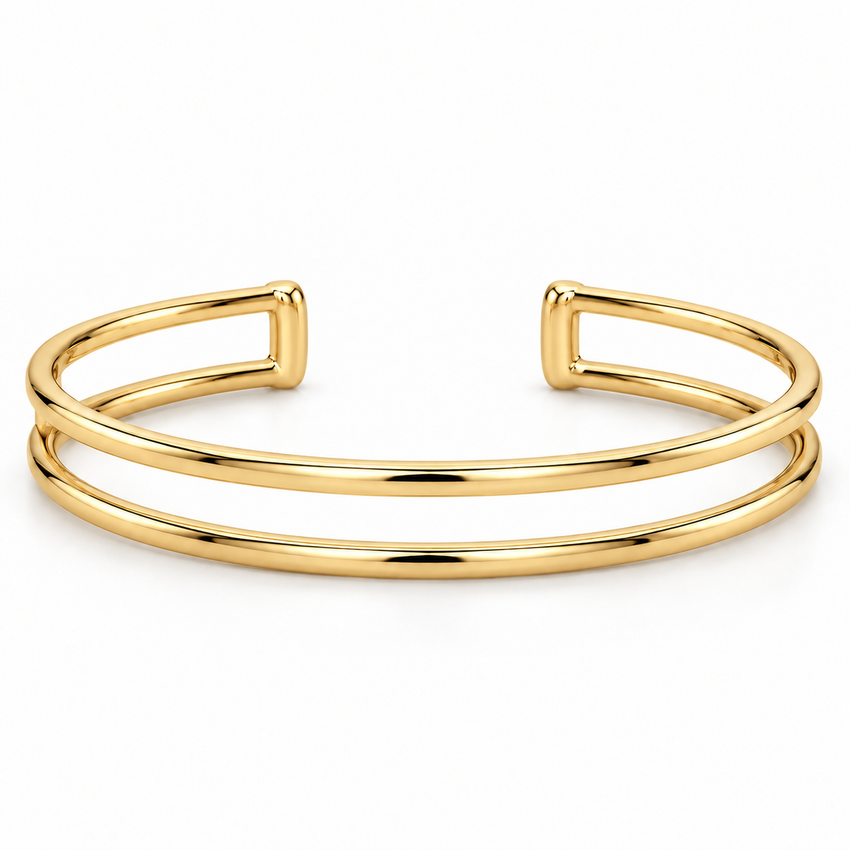 [metal:yellow-gold] Ruelle Double-Rail Cuff — front — Ruelle Double-Rail Cuff front design illustration [catalog-v4]