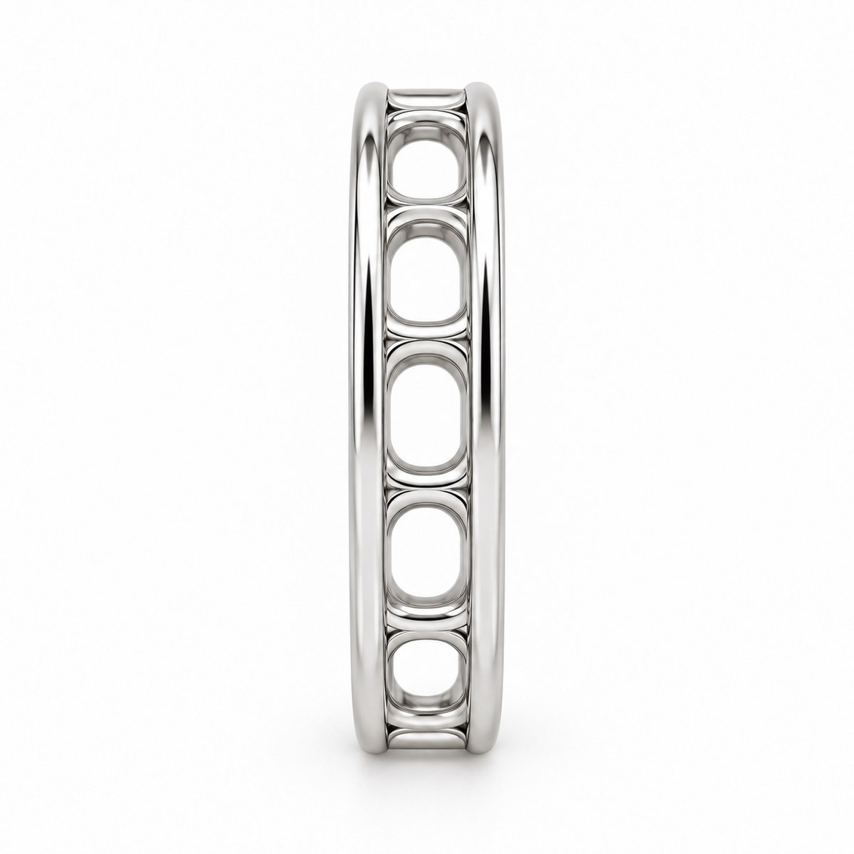 [metal:white-gold] Sabine Openwork Arc Band — side-profile — Sabine Openwork Arc Band side-profile design illustration [catalog-v4]