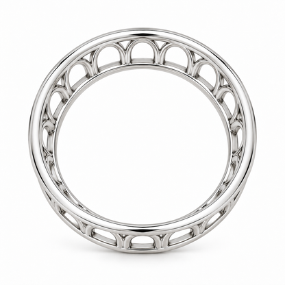 [metal:white-gold] Sabine Openwork Arc Band — top — Sabine Openwork Arc Band top design illustration [catalog-v4]