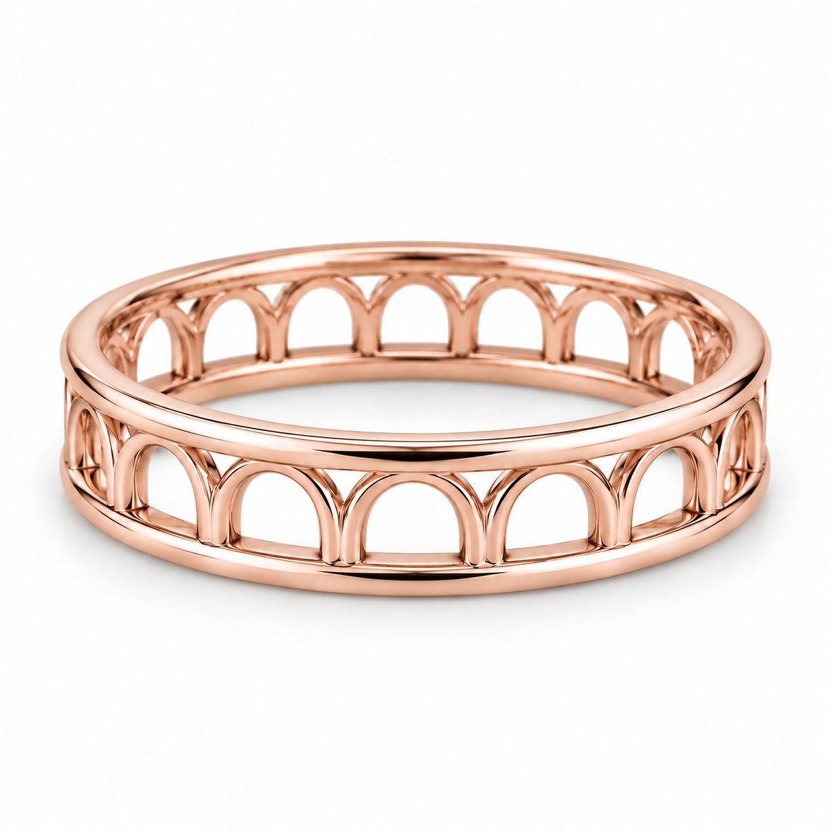 [metal:rose-gold] Sabine Openwork Arc Band — front — Sabine Openwork Arc Band front design illustration [catalog-v4]