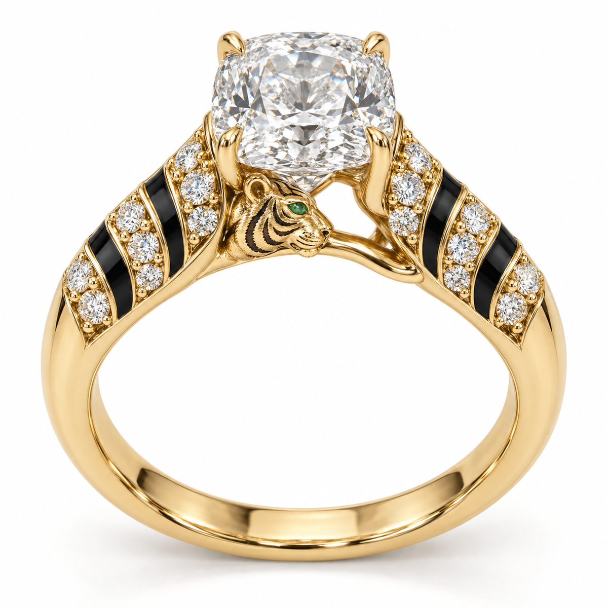 Sable Tiger Setting — front — [metal:yellow-gold]